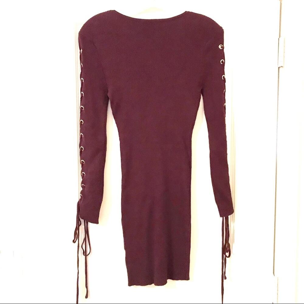 Love Tree Sweater dress with lace up arms
